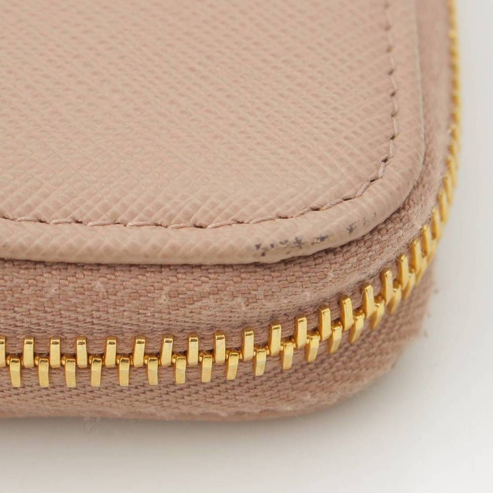 Prada Saffiano Round Zip Wallet Long Wallet Pink - image 7